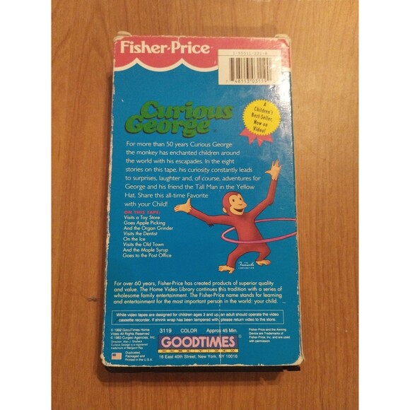 Curious George And The Toy Store VHS 1992 Fisher Price - Picture 2 of 6